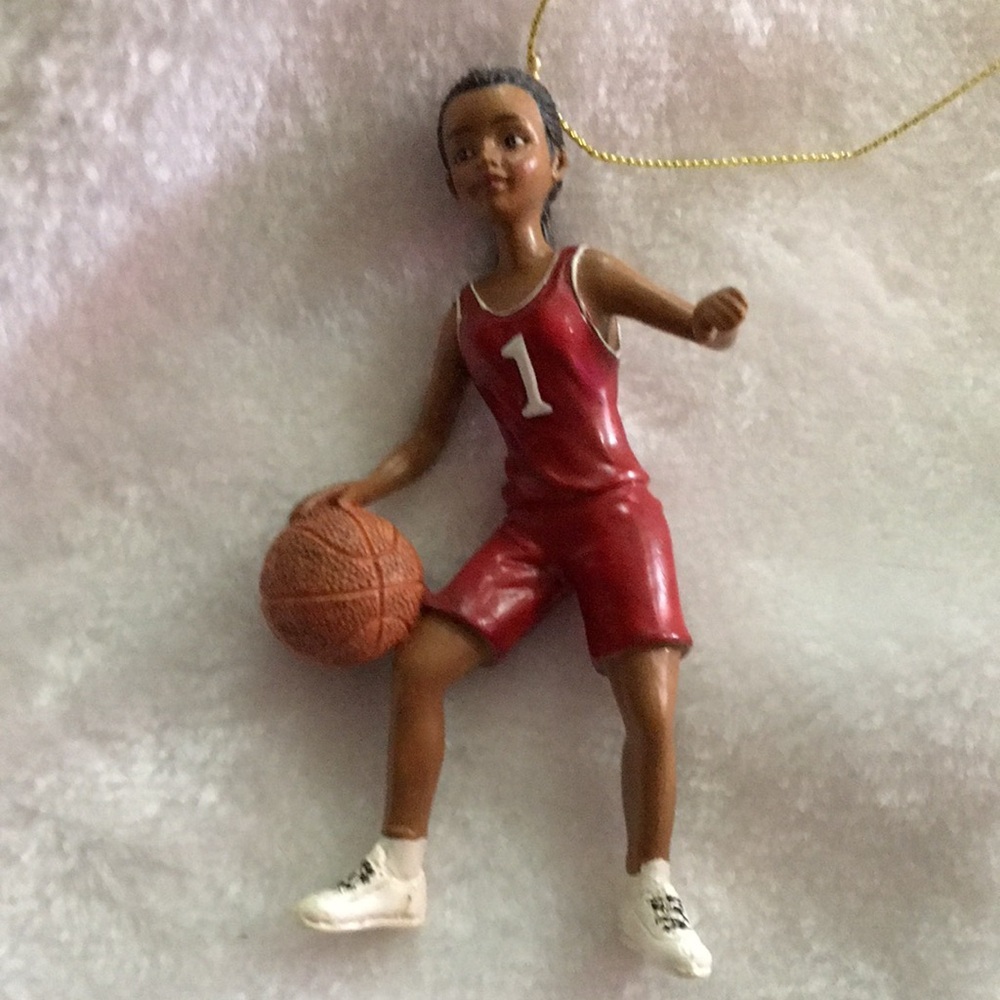Basketball Player Ornament - Red and Brown